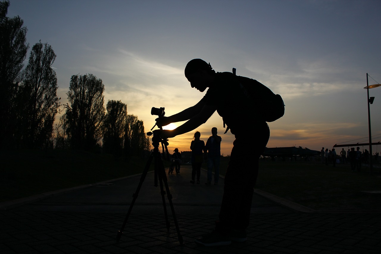 silhouette  people  sunset free photo