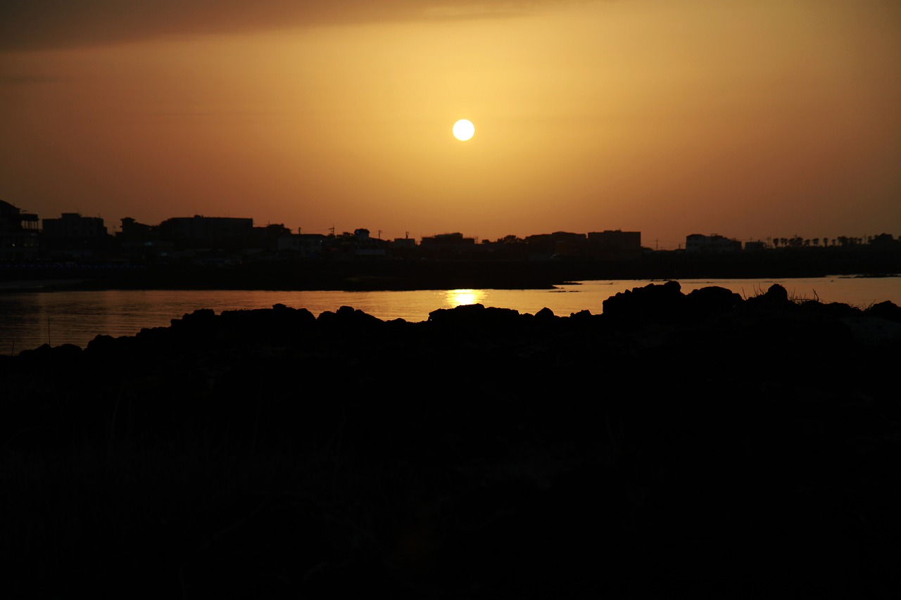 silhouette  sunset  evening glow free photo