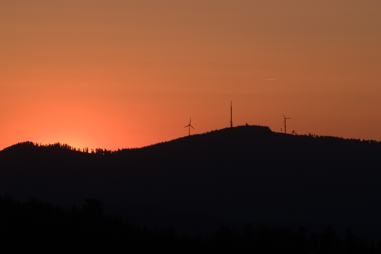 silhouette  sunset  landscape free photo