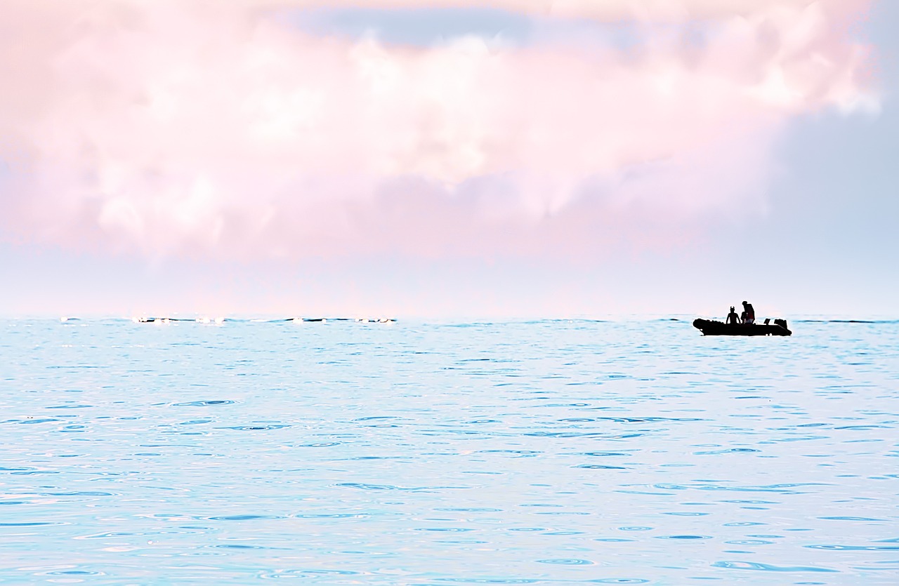 silhouette  boat  sea free photo