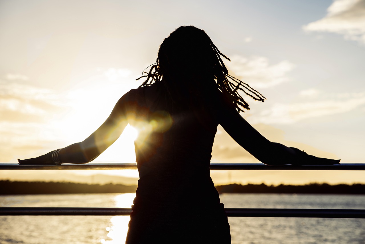 silhouette  shine  woman free photo