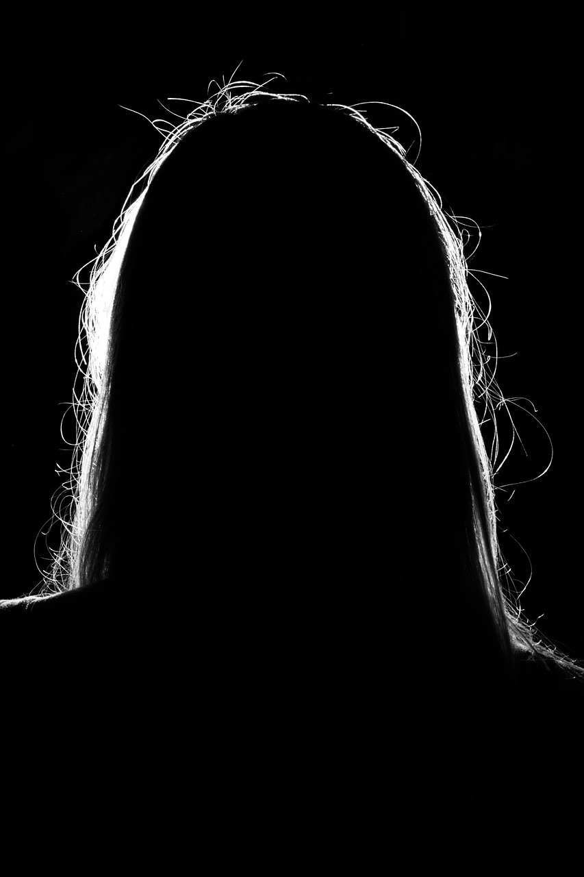 silhouette woman dark free photo
