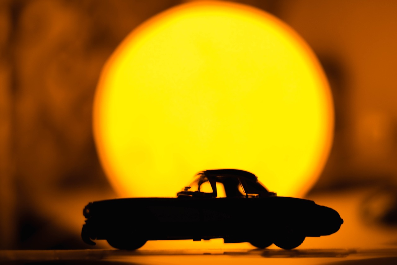 silhouette  vehicle  evening free photo