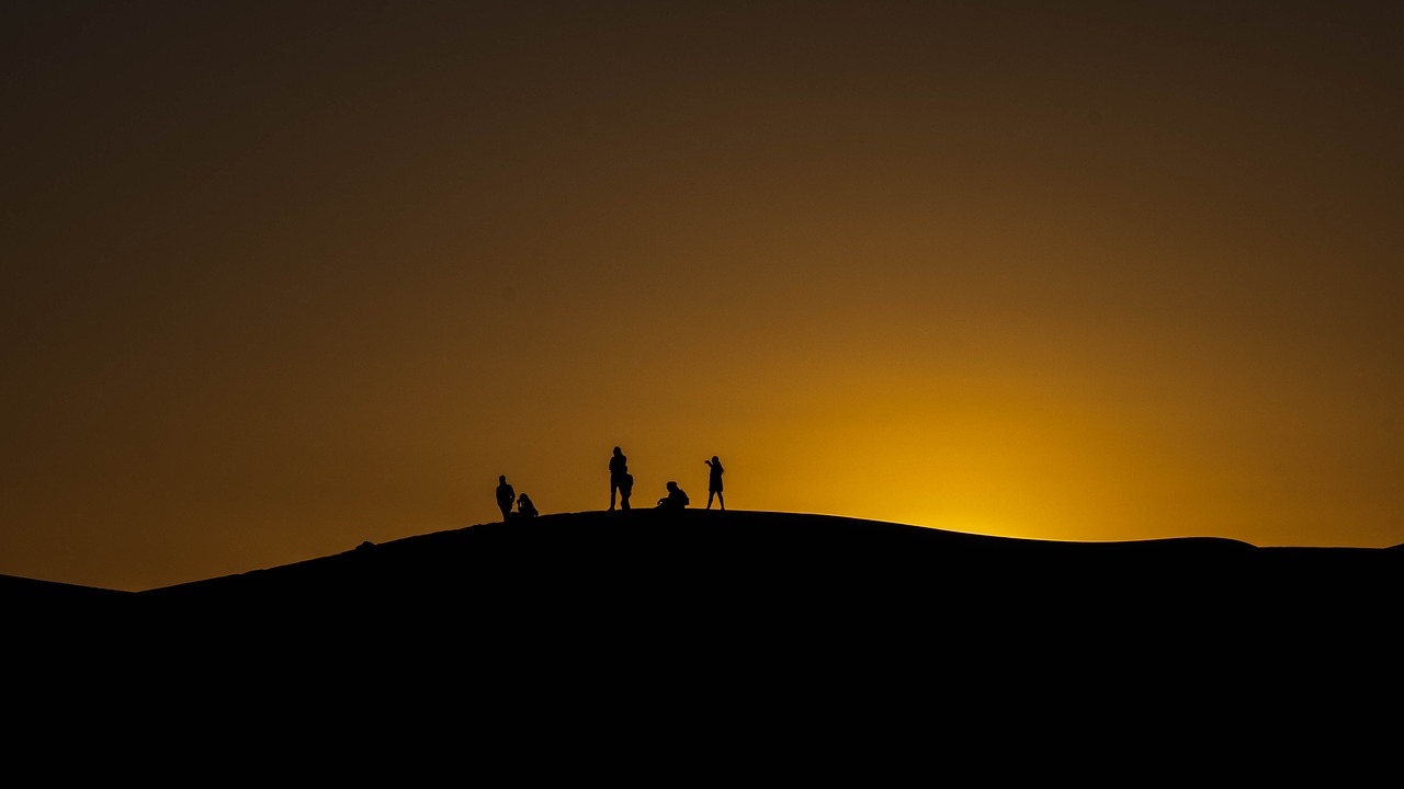 silhouette  morocco  desert free photo