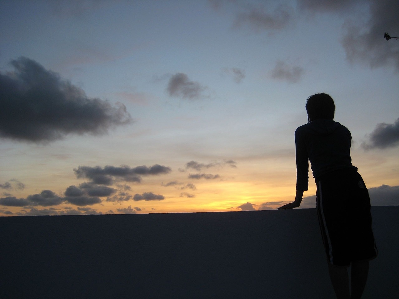 silhouette woman sunrise free photo