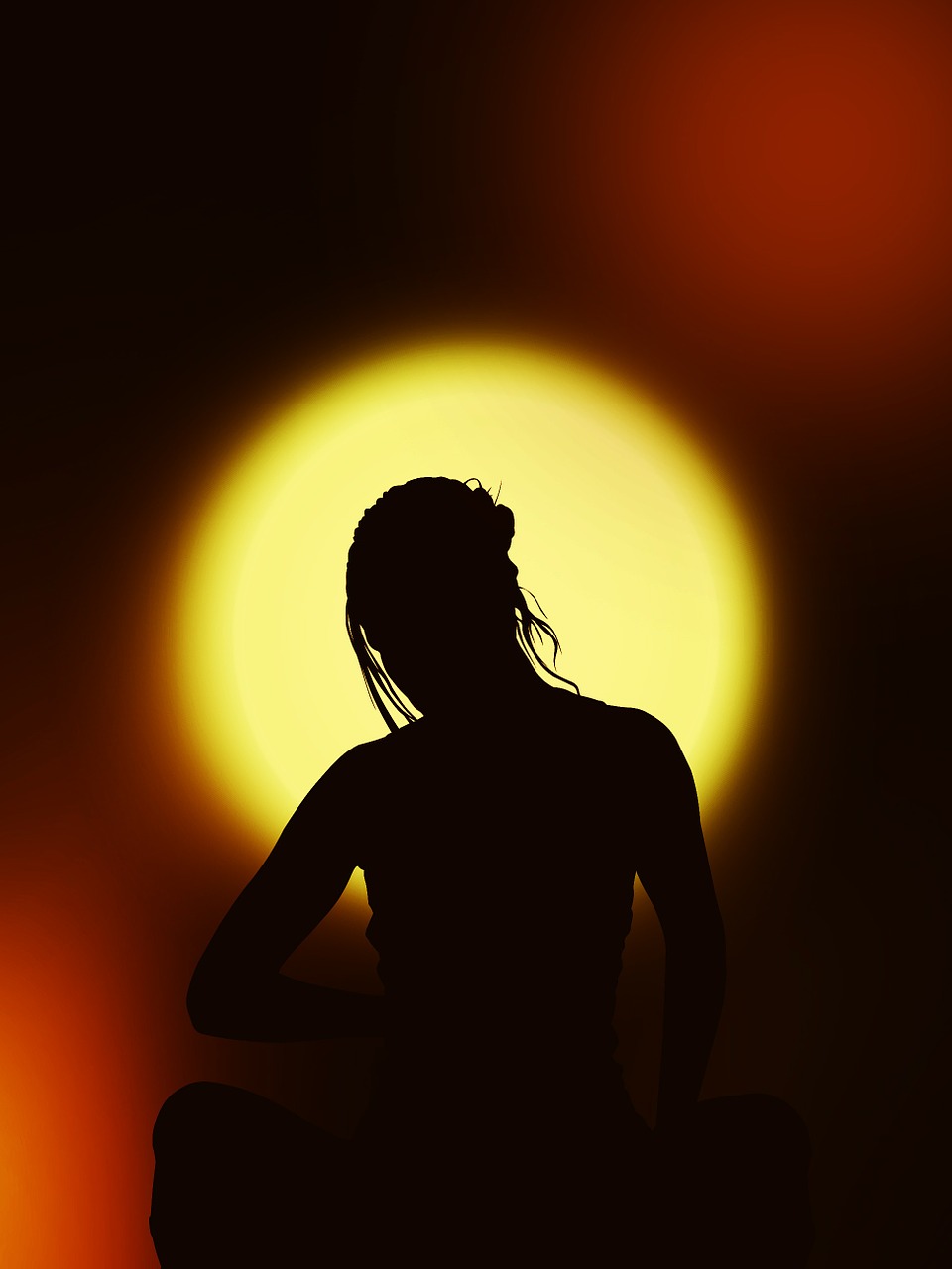 silhouette woman meditation free photo