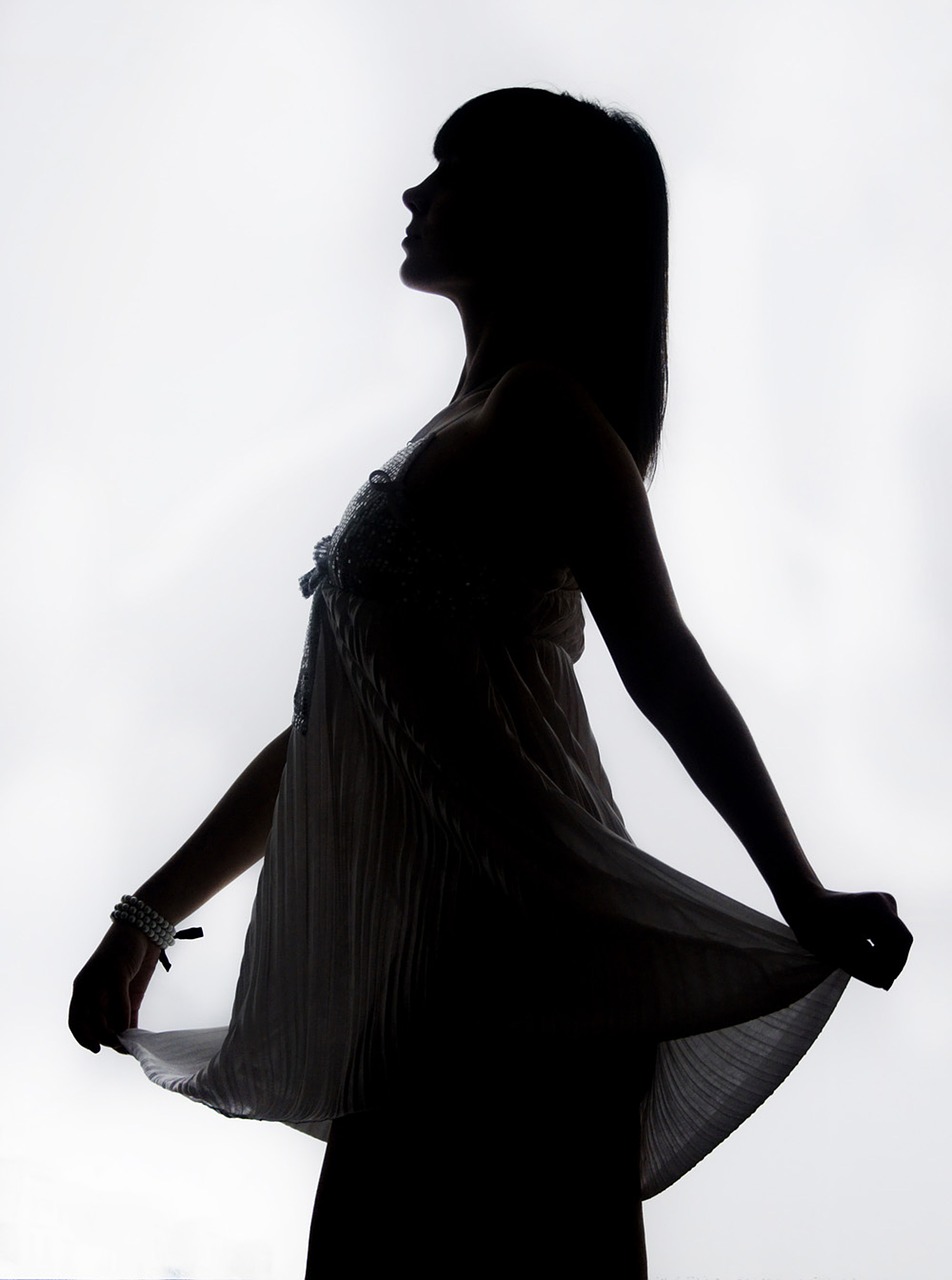 silhouette girl model free photo