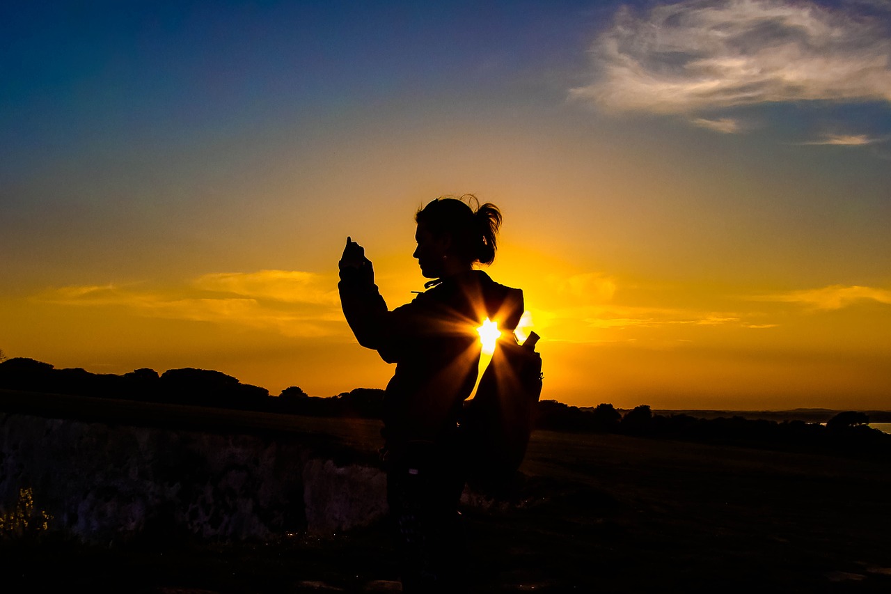 silhouette sky sunset free photo