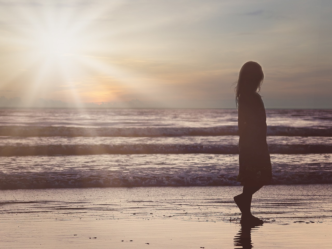 silhouette ocean sea free photo