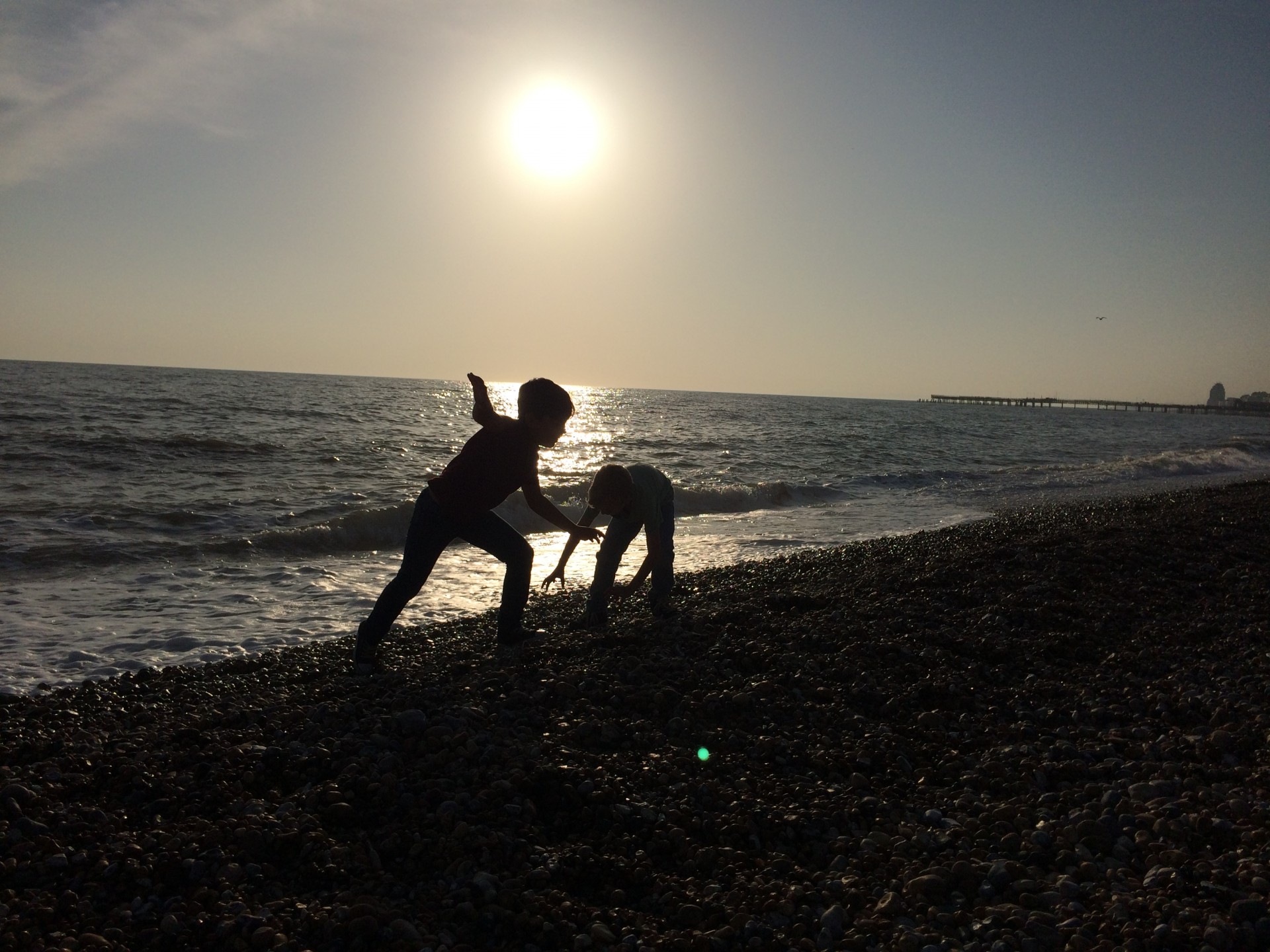 silhouette sunset hastings free photo