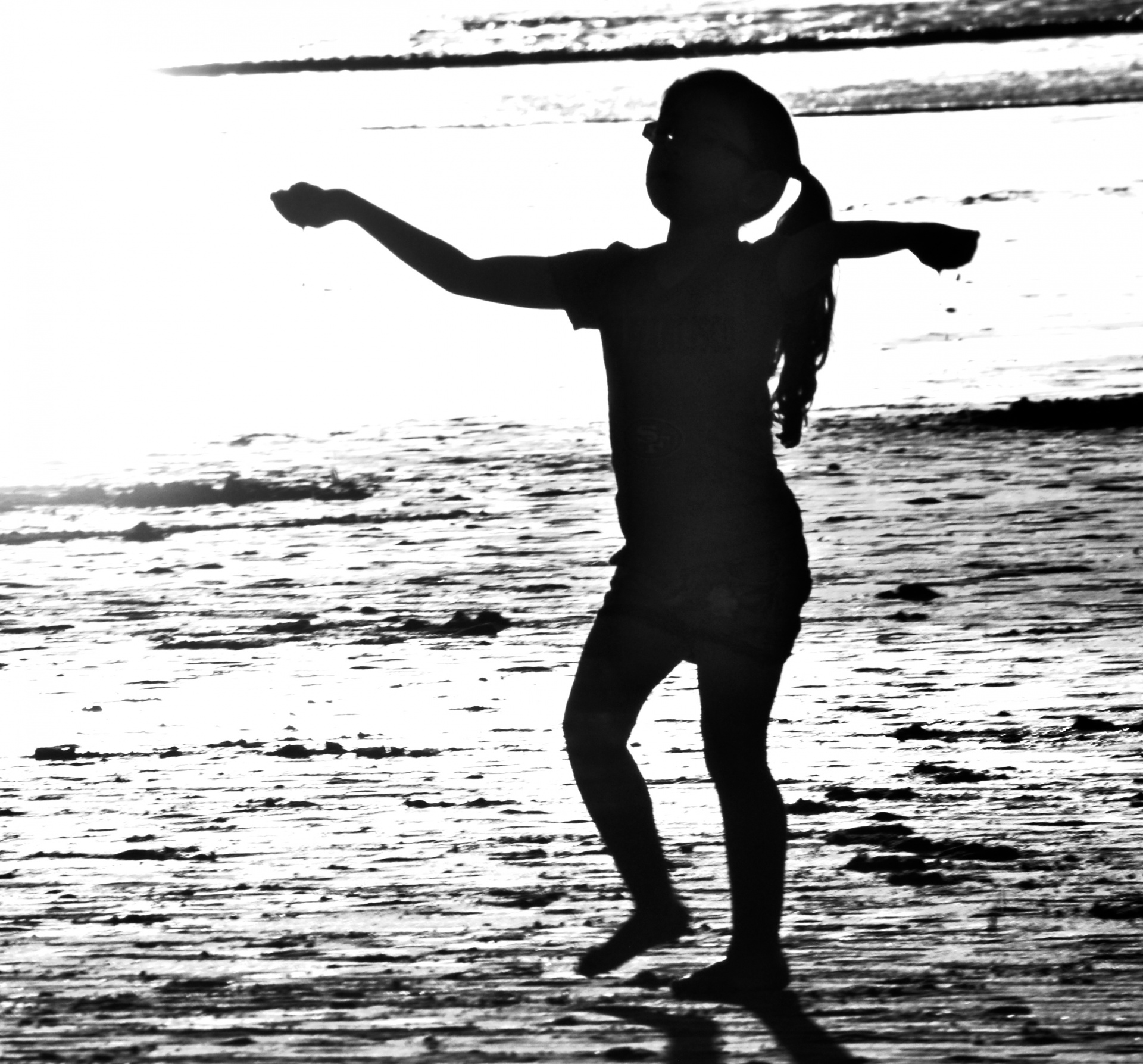 silhouette child girl free photo