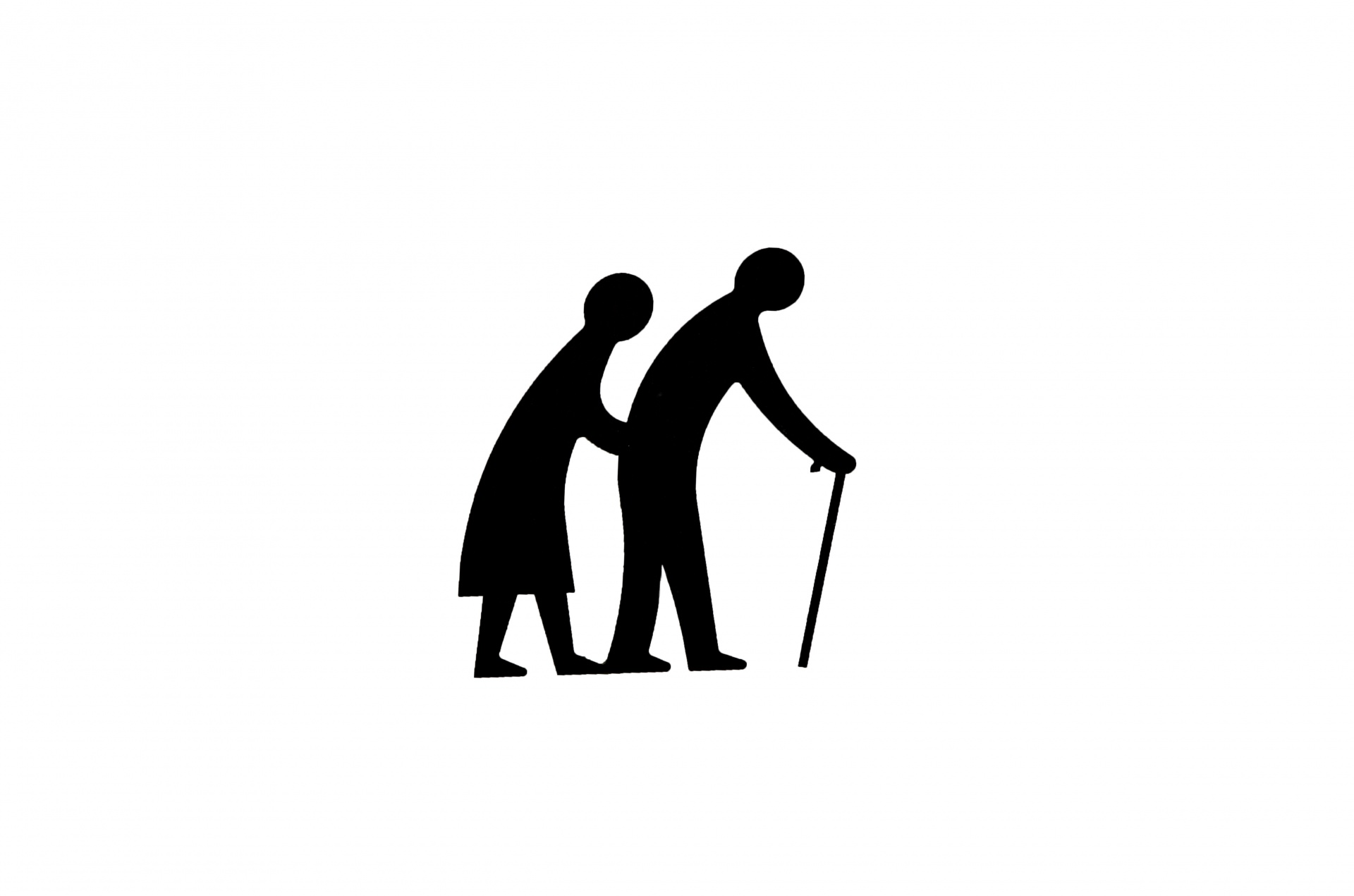silhouette old people free photo