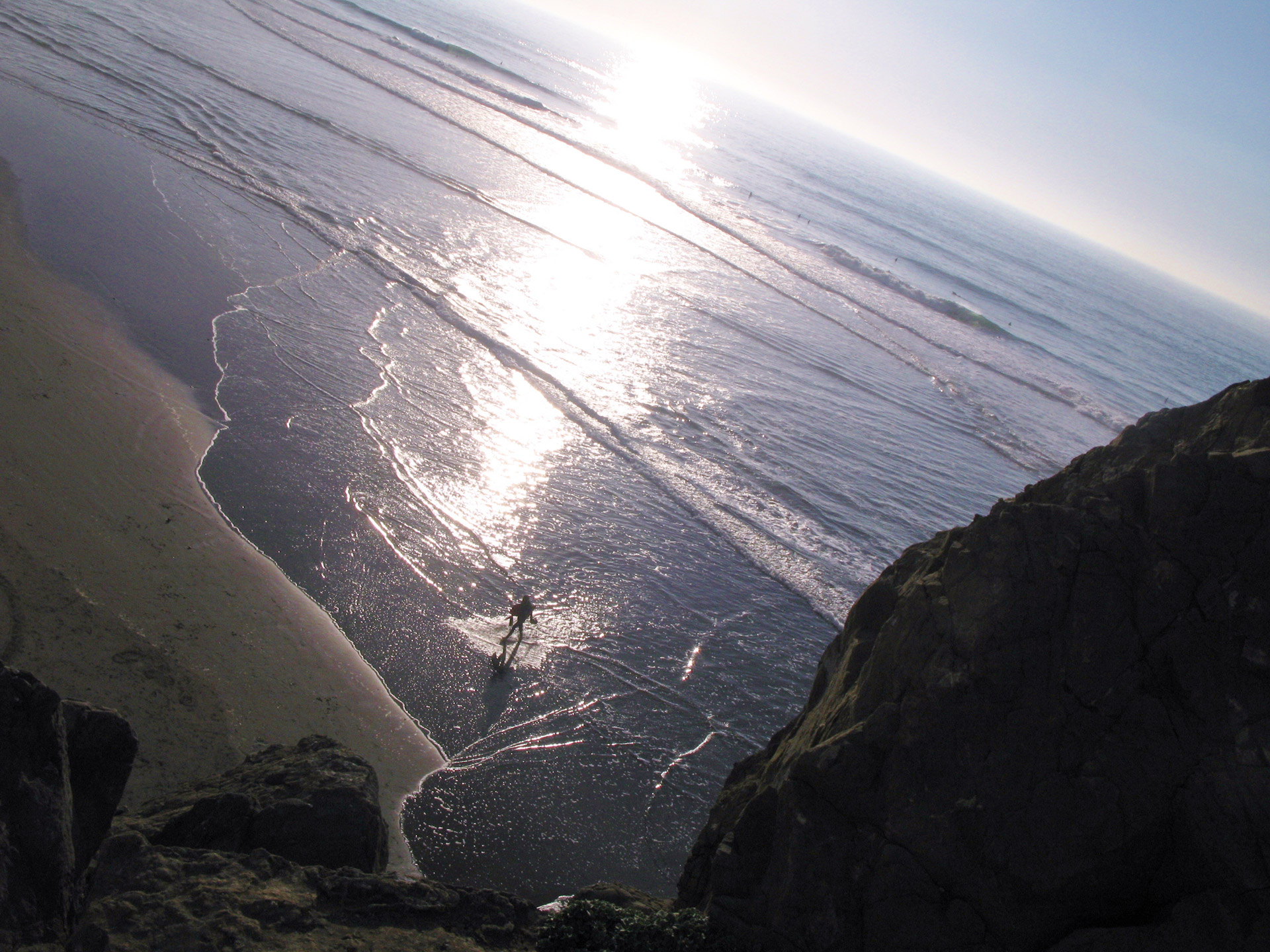 beach ocean silhouette free photo