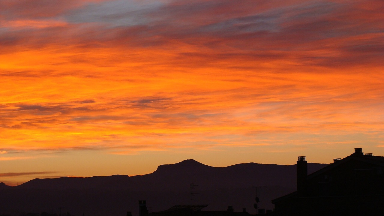 silhouettes montcau mountains free photo