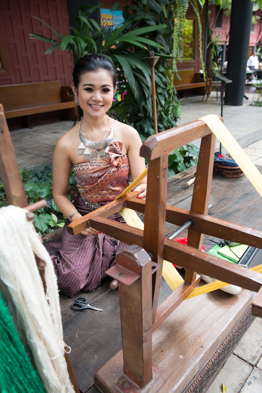 silk spinning thailand free photo