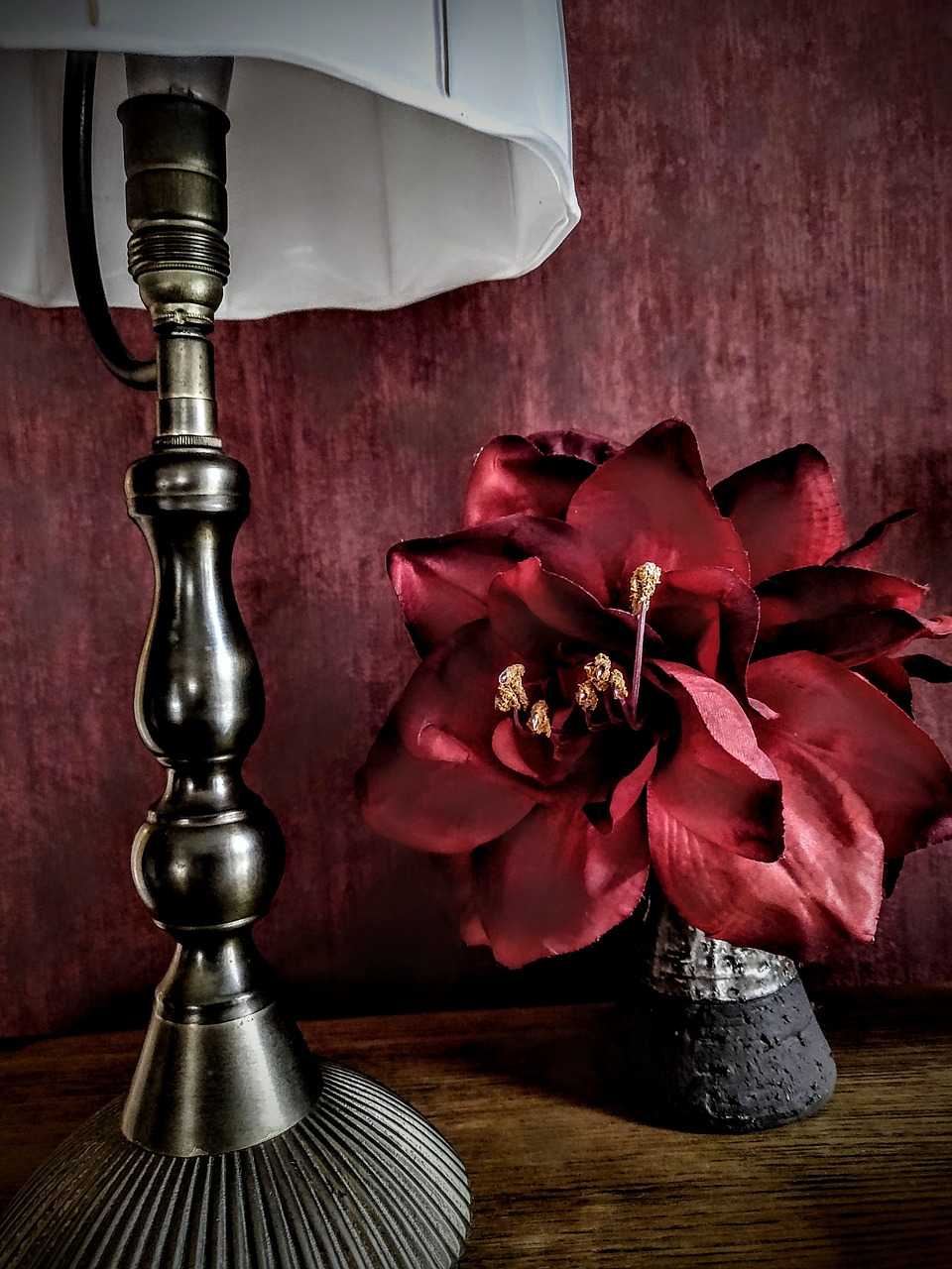 silk flower  lamp  interior design free photo