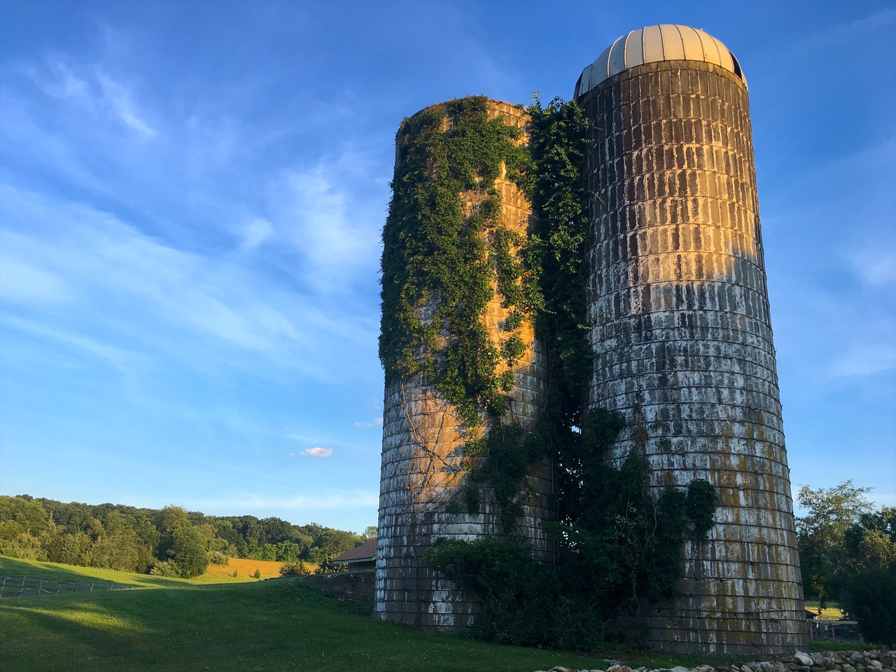 silo farm sunset free photo