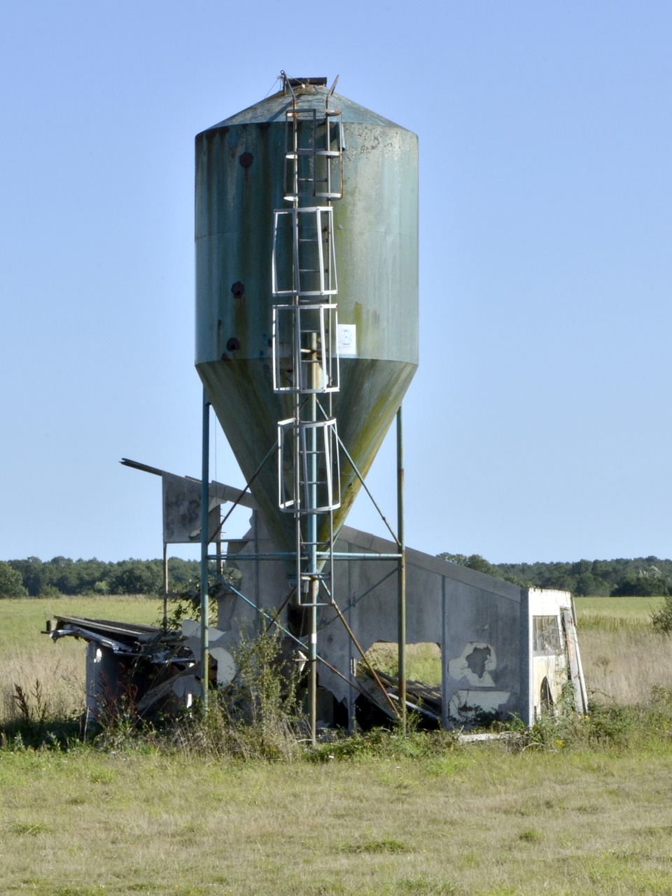 silo a grain field nature free photo