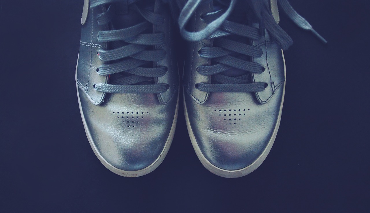 silver shoes sneakers free photo