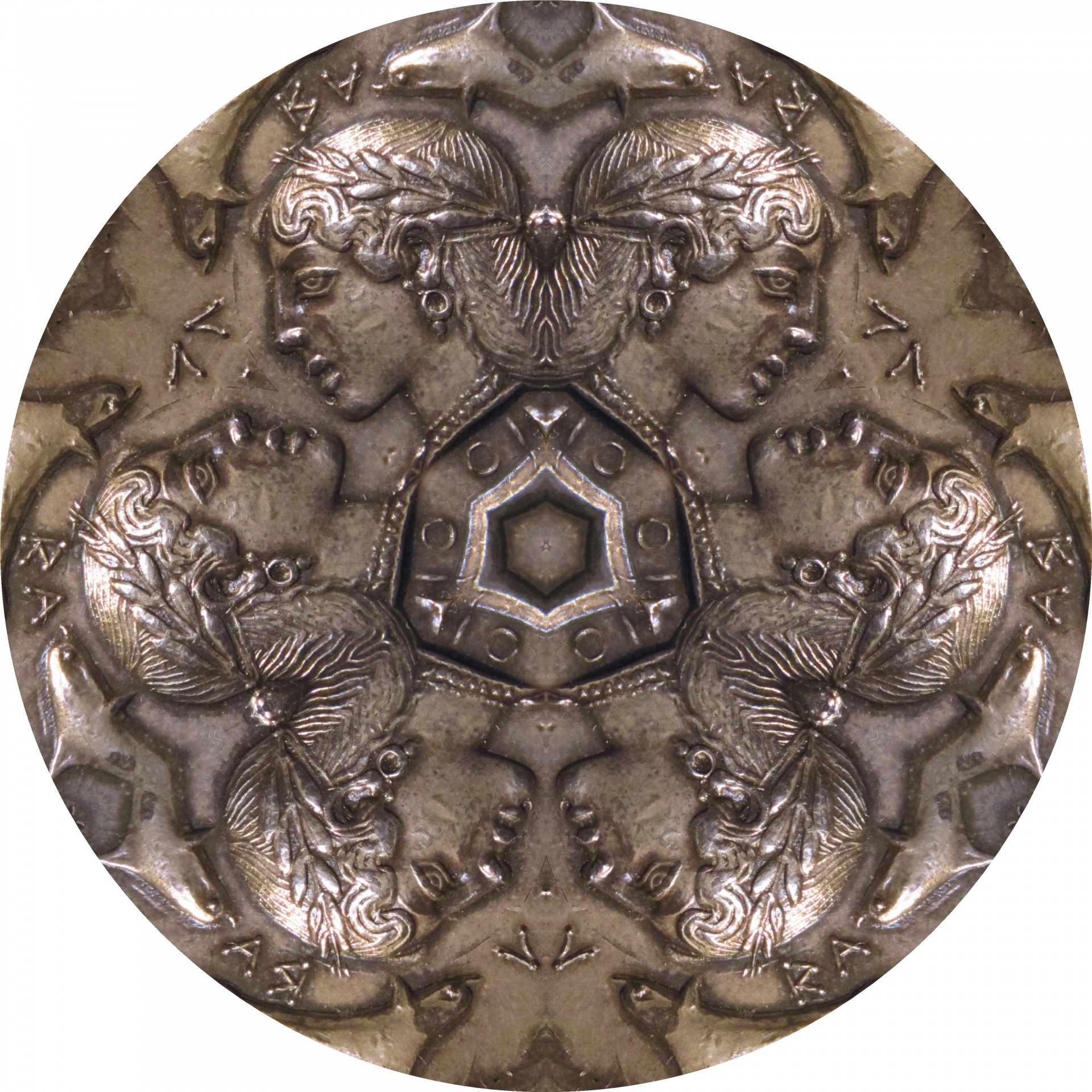 silver coin kaleidoscope free photo