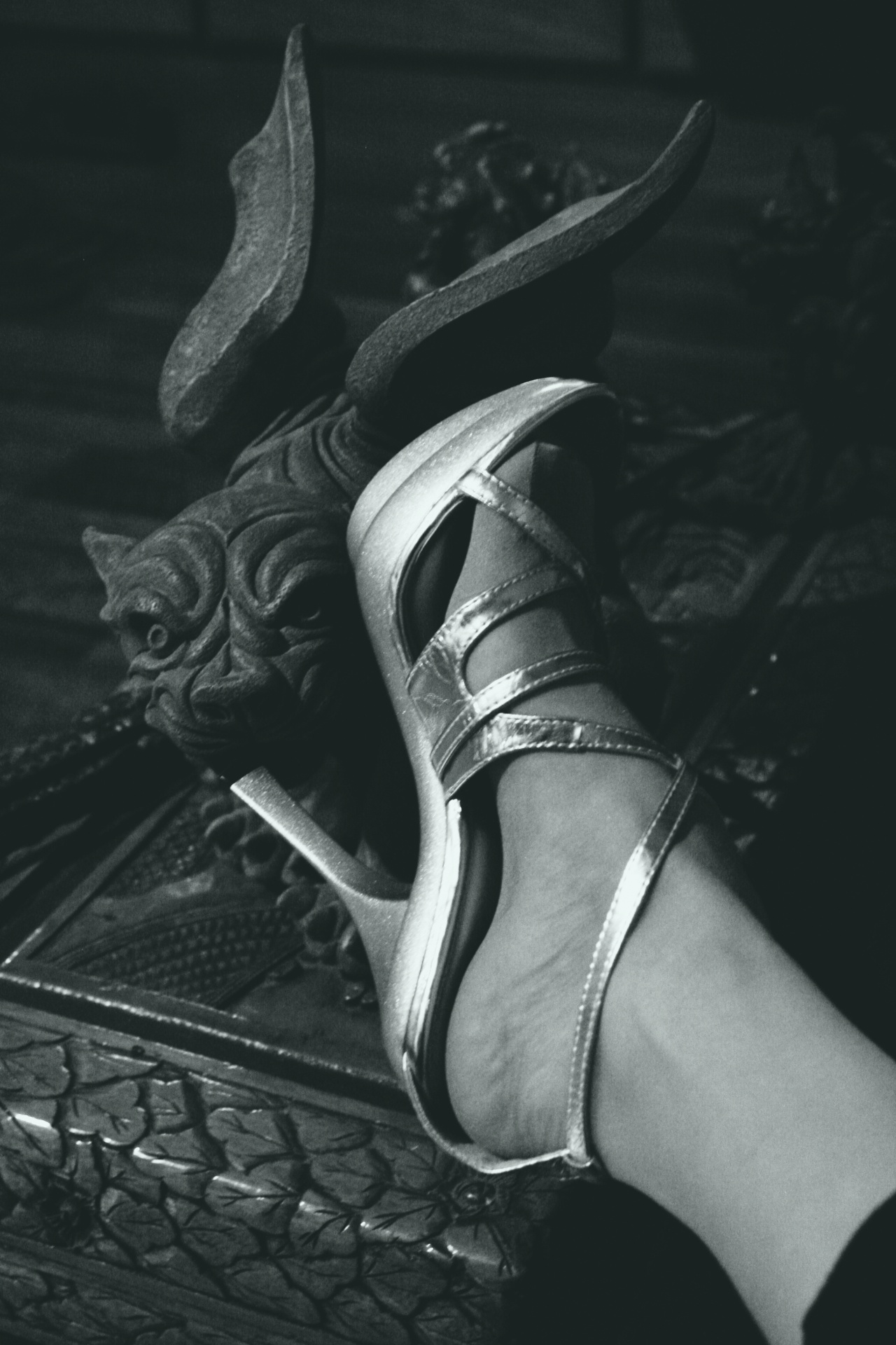 gothic silver shoes free photo
