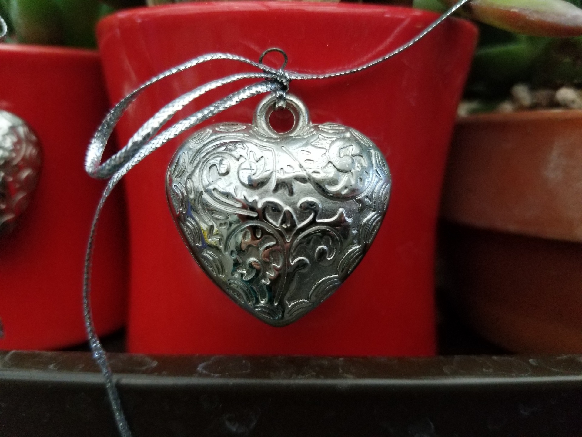 red silver heart free photo