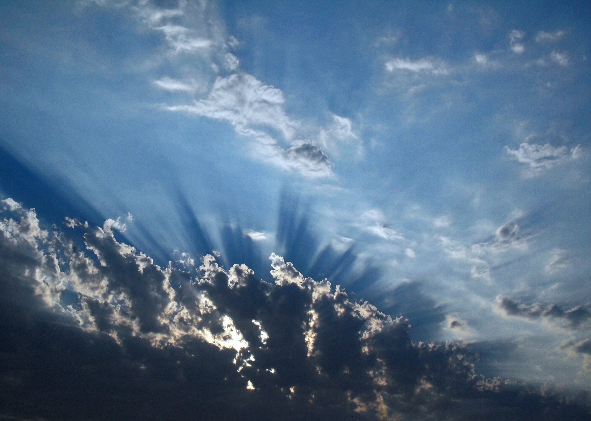 sky clouds beams free photo