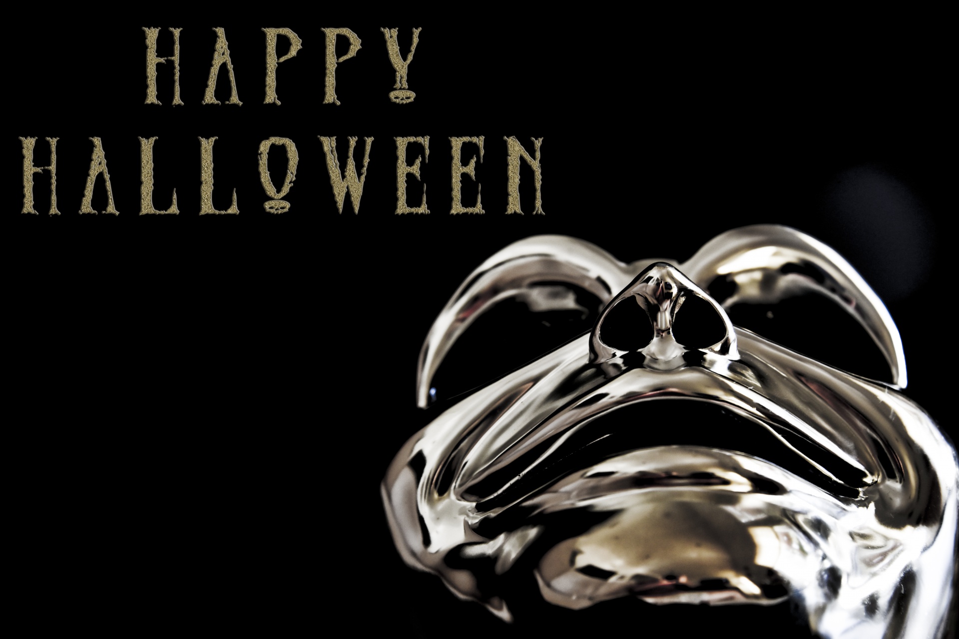 silver mask halloween greeting free photo