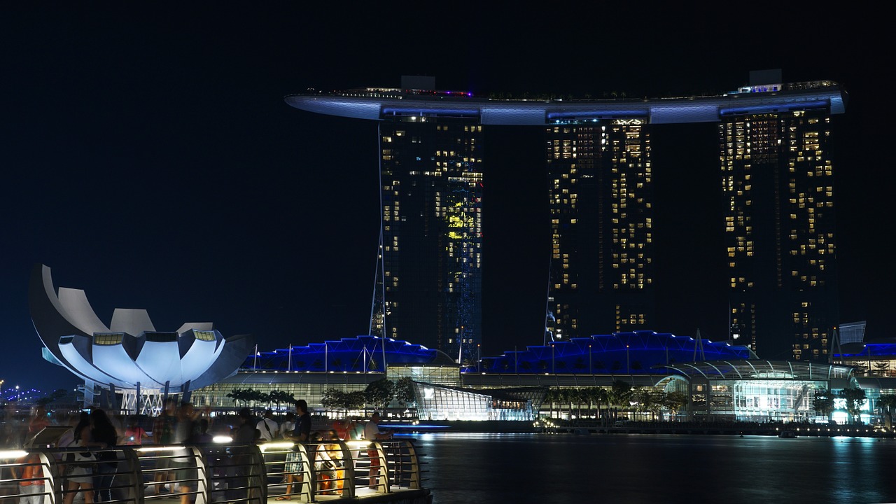 singapore night marina free photo