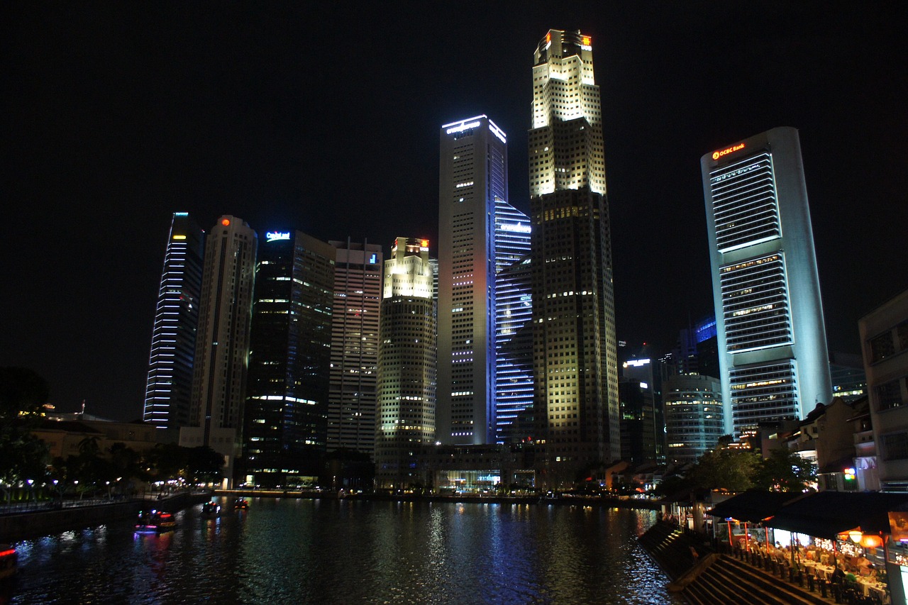 singapore skyline architecture free photo