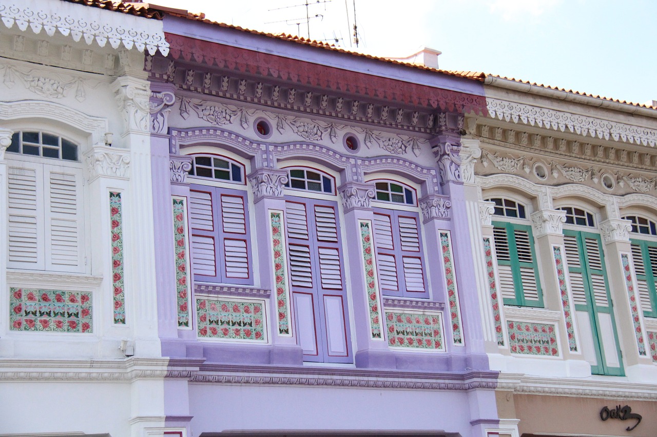 singapore architecture terrace homes free photo