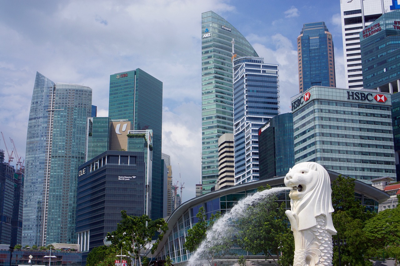 singapore city fountain free photo