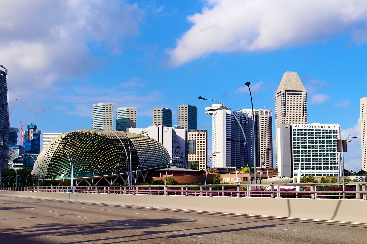 singapore skyscrapers architecture free photo