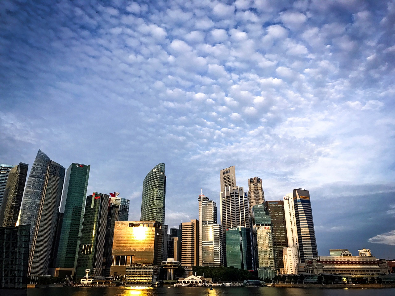 singapore singapore river skyline free photo