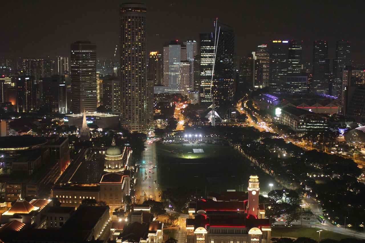 singapore cbd night free photo