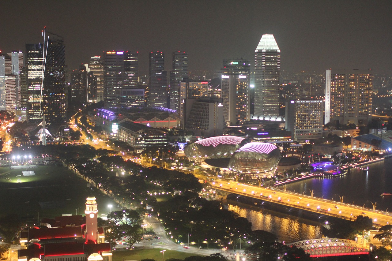 singapore cbd night free photo