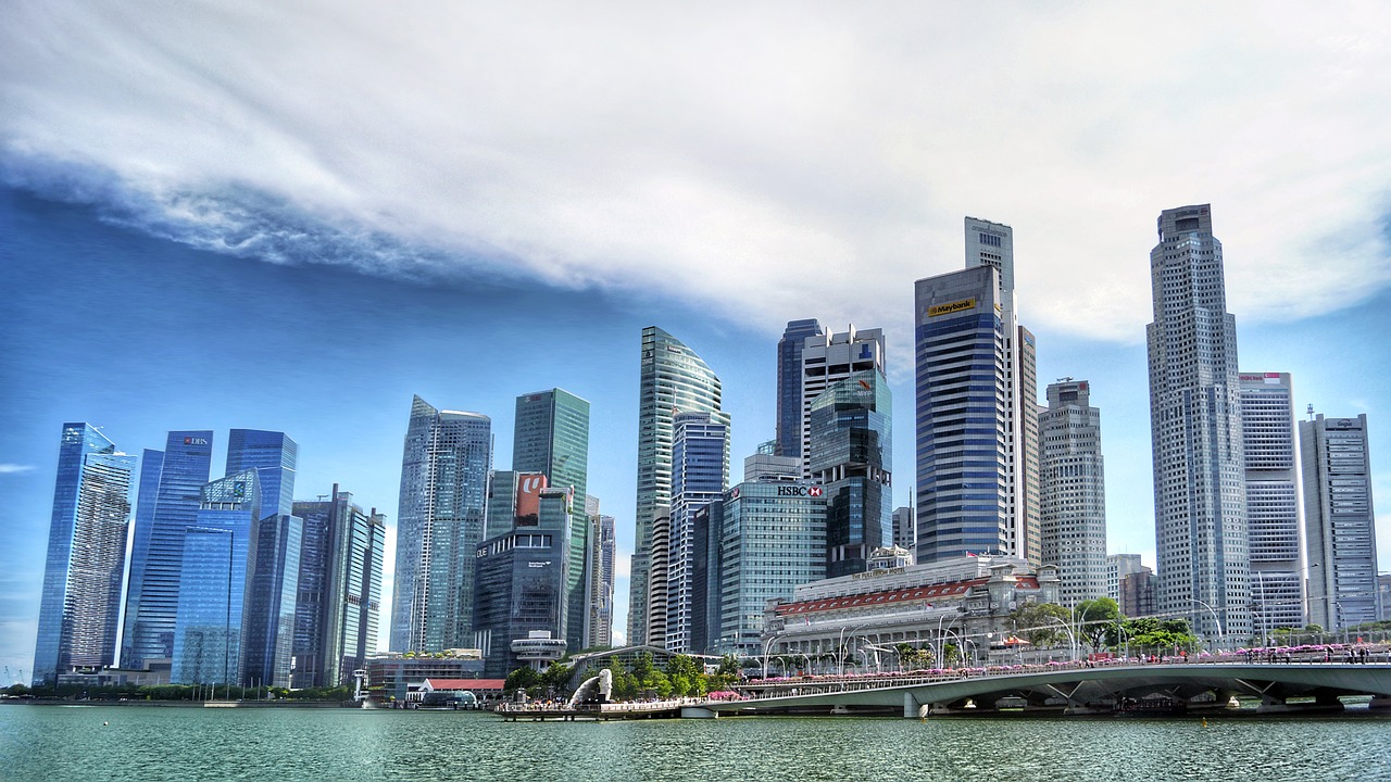 singapore singapore river skyline free photo