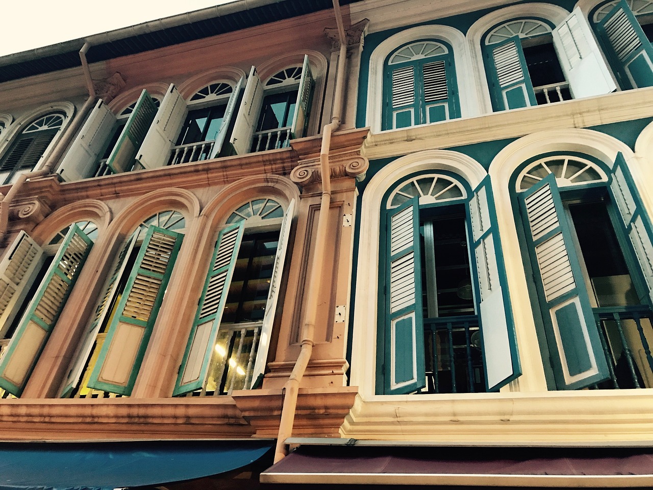 singapore window colorful houses free photo