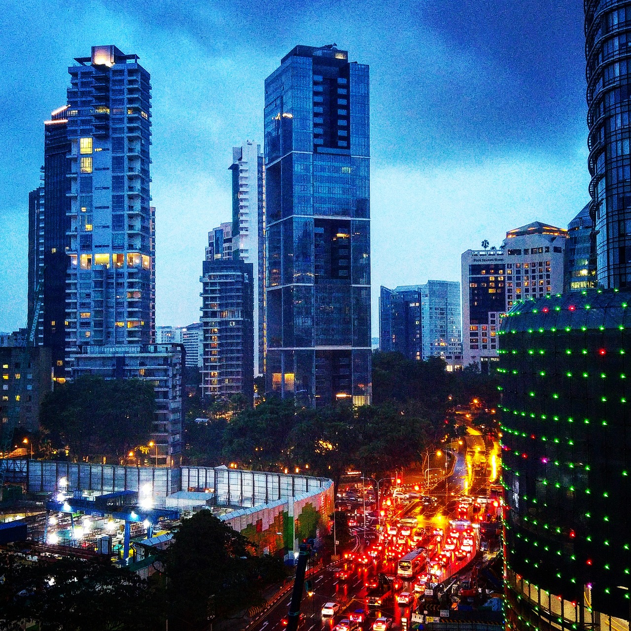 singapore traffic skyline free photo