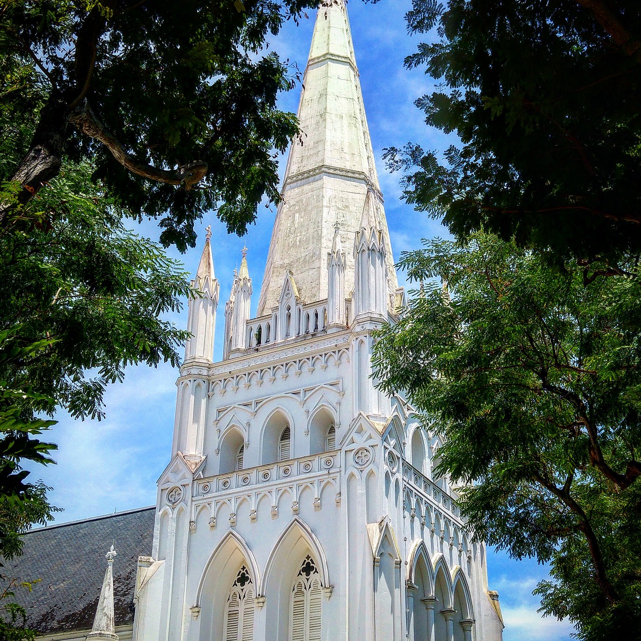 singapore church tropics free photo