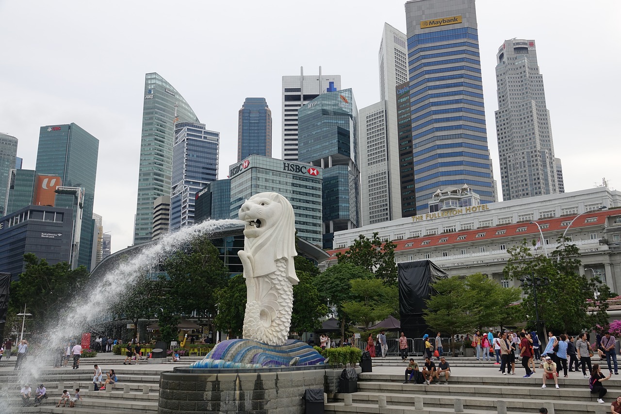 singapore merlion city free photo
