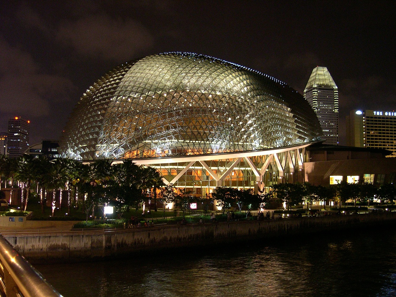 singapore cultural center lights free photo