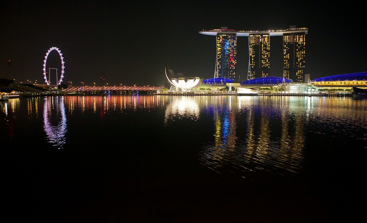 singapore night view commercial free photo