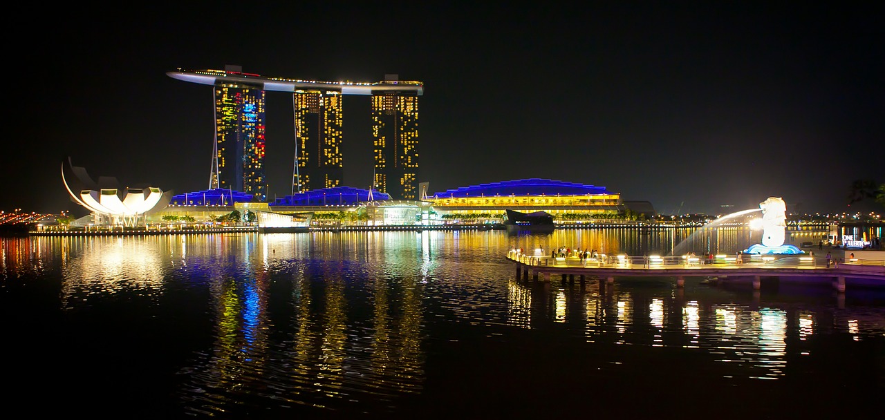 singapore night view commercial free photo