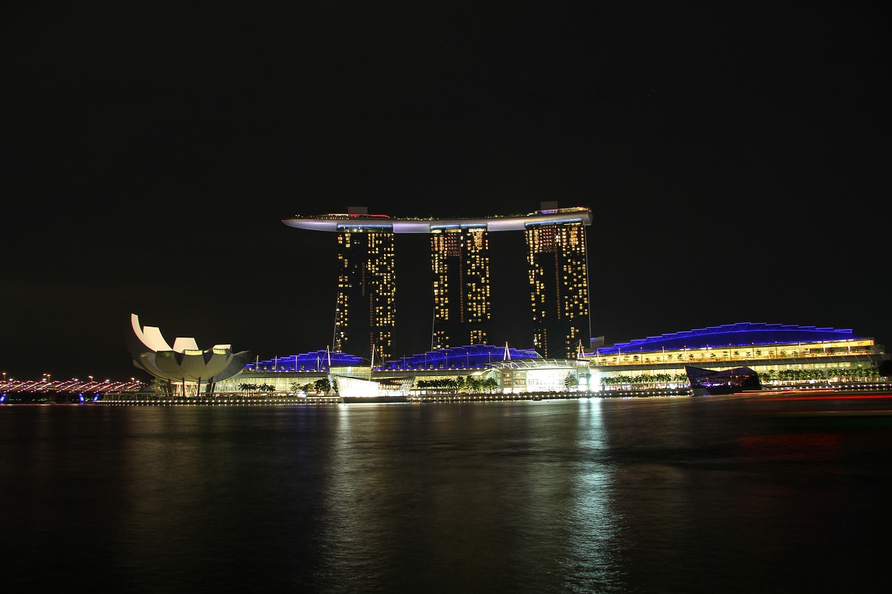 singapore city night free photo