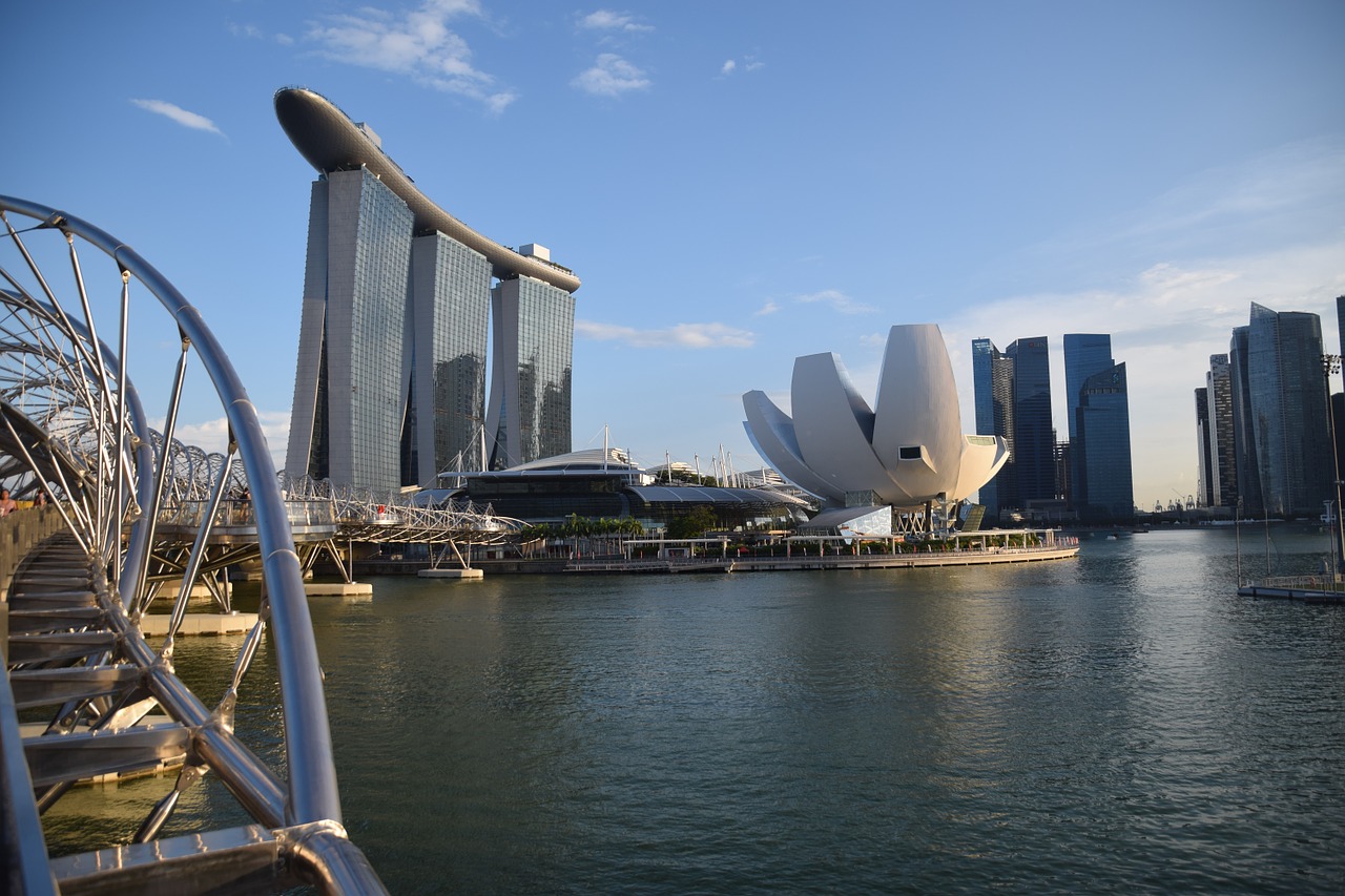 singapore helix bridge marina bay free photo