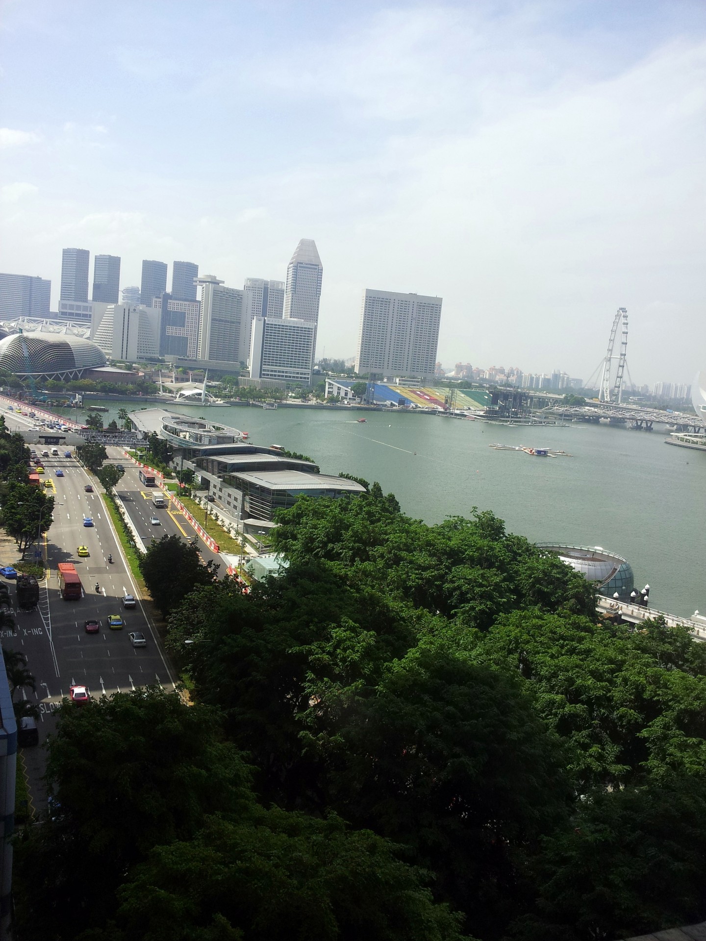 singapore city view esplanade building merlion free photo