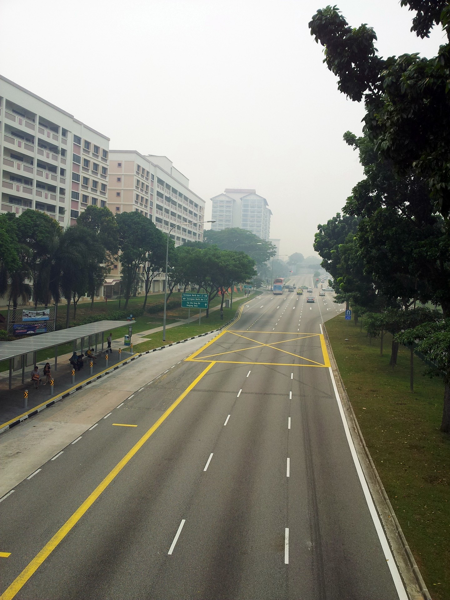singapore hazy sky road smog smoke free photo