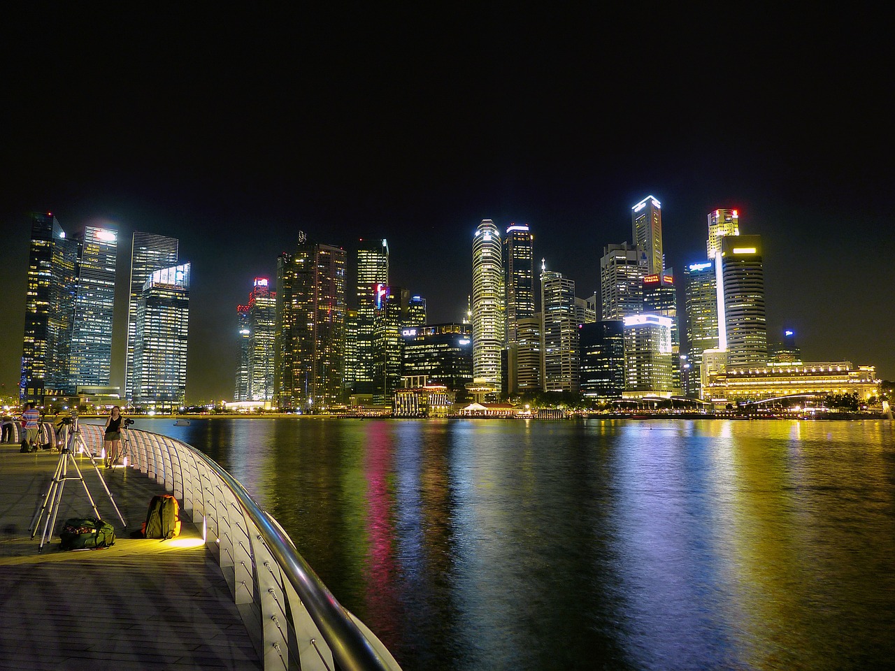 singapore river skyline building free photo