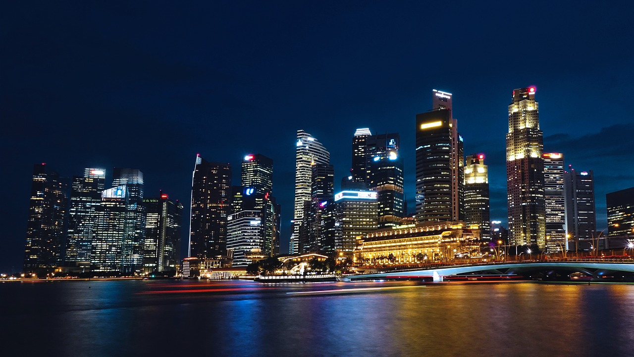 singapore river skyline building free photo